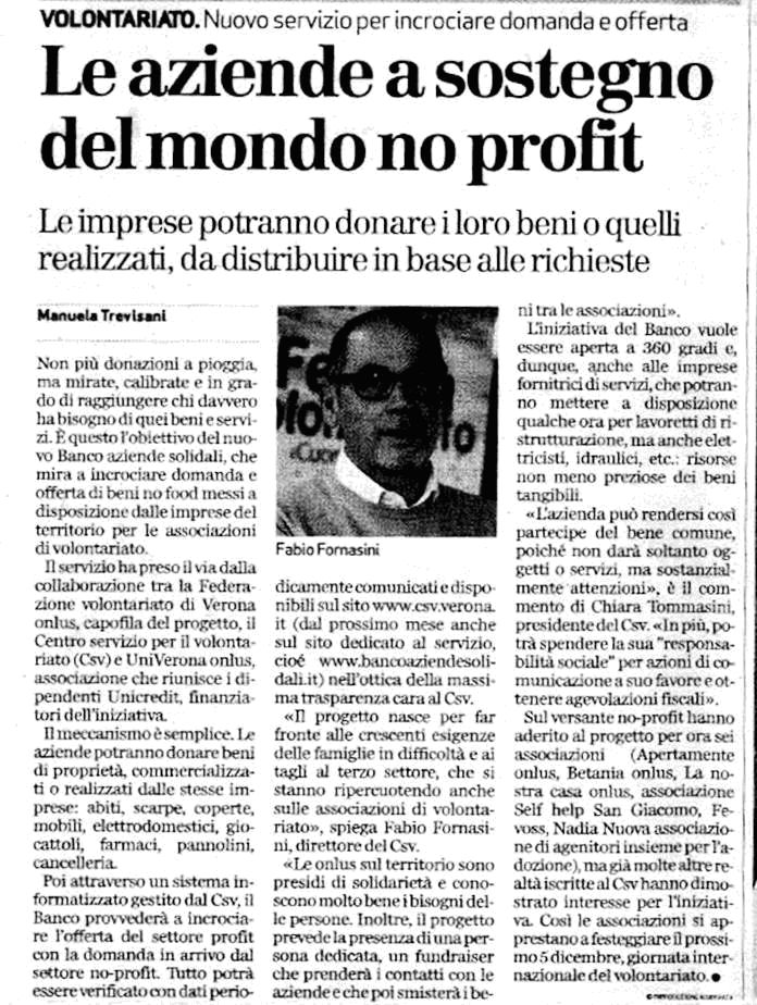 Articolo Arena del 27 novembre 2013